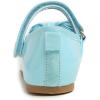 imageFEVERSOLE Girls Cute Dress Mary Jane Shoes Soft Party Holiday Ballet FlatsBlue Patent Vegan Leather Bow Tie Loop Maryjane