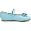 imageFEVERSOLE Girls Cute Dress Mary Jane Shoes Soft Party Holiday Ballet FlatsBlue Patent Vegan Leather Bow Tie Loop Maryjane