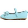 imageFEVERSOLE Girls Cute Dress Mary Jane Shoes Soft Party Holiday Ballet FlatsBlue Patent Vegan Leather Bow Tie Loop Maryjane