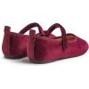 imageFEVERSOLE Girls Cute Dress Mary Jane Shoes Soft Party Holiday Ballet FlatsBurgundy Velvet Loop Maryjane