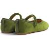 imageFEVERSOLE Girls Cute Dress Mary Jane Shoes Soft Party Holiday Ballet FlatsGreen Velvet Loop Maryjane