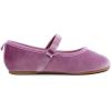 imageFEVERSOLE Girls Cute Dress Mary Jane Shoes Soft Party Holiday Ballet FlatsLilac Velvet Loop Maryjane