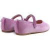 imageFEVERSOLE Girls Cute Dress Mary Jane Shoes Soft Party Holiday Ballet FlatsLilac Velvet Loop Maryjane