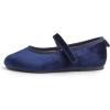 imageFEVERSOLE Girls Cute Dress Mary Jane Shoes Soft Party Holiday Ballet FlatsNavy Velvet Loop Maryjane