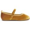 imageFEVERSOLE Girls Cute Dress Mary Jane Shoes Soft Party Holiday Ballet FlatsYellow Velvet Loop Maryjane