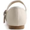 imageFEVERSOLE Womens Soft Cushion Extra Padded Comfort Round Toe Mary Jane Metal Buckle Fashion Ballet Flats Walking ShoesBeige Canvas Mary Jane