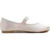 imageFEVERSOLE Womens Soft Cushion Extra Padded Comfort Round Toe Mary Jane Metal Buckle Fashion Ballet Flats Walking ShoesBeige Satin Mary Jane