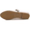 imageFEVERSOLE Womens Soft Cushion Extra Padded Comfort Round Toe Mary Jane Metal Buckle Fashion Ballet Flats Walking ShoesBeige Satin Mary Jane