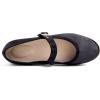 imageFEVERSOLE Womens Soft Cushion Extra Padded Comfort Round Toe Mary Jane Metal Buckle Fashion Ballet Flats Walking ShoesBlack Satin Mary Jane