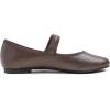 imageFEVERSOLE Womens Soft Cushion Extra Padded Comfort Round Toe Mary Jane Metal Buckle Fashion Ballet Flats Walking ShoesBrown Vegan Leather Mary Jane With Canvas Lining