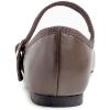 imageFEVERSOLE Womens Soft Cushion Extra Padded Comfort Round Toe Mary Jane Metal Buckle Fashion Ballet Flats Walking ShoesBrown Vegan Leather Mary Jane With Canvas Lining