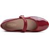 imageFEVERSOLE Womens Soft Cushion Extra Padded Comfort Round Toe Mary Jane Metal Buckle Fashion Ballet Flats Walking ShoesBurgundy Patent Mary Jane