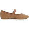 imageFEVERSOLE Womens Soft Cushion Extra Padded Comfort Round Toe Mary Jane Metal Buckle Fashion Ballet Flats Walking ShoesCamel Faux Suede Mary Jane