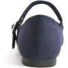 imageFEVERSOLE Womens Soft Cushion Extra Padded Comfort Round Toe Mary Jane Metal Buckle Fashion Ballet Flats Walking ShoesNavy Blue Canvas Mary Jane
