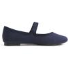 imageFEVERSOLE Womens Soft Cushion Extra Padded Comfort Round Toe Mary Jane Metal Buckle Fashion Ballet Flats Walking ShoesNavy Blue Canvas Mary Jane