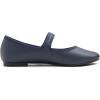 imageFEVERSOLE Womens Soft Cushion Extra Padded Comfort Round Toe Mary Jane Metal Buckle Fashion Ballet Flats Walking ShoesNavy Vegan Leather Mary Jane With Canvas Lining