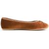imageFEVERSOLE Womens Ultra Soft Colorful Memory Foam Cushioned Faux Suede Home Ballet FlatsCamel Velvet
