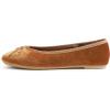 imageFEVERSOLE Womens Ultra Soft Colorful Memory Foam Cushioned Faux Suede Home Ballet FlatsCamel Velvet