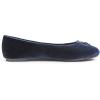 imageFEVERSOLE Womens Ultra Soft Colorful Memory Foam Cushioned Faux Suede Home Ballet FlatsNavy Blue Velvet Fur Lined