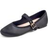 imageFEVERSOLE Womens Soft Cushion Extra Padded Comfort Round Toe Mary Jane Metal Buckle Fashion Ballet Flats Walking ShoesBlack Satin Mary Jane