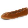imageFEVERSOLE Womens Ultra Soft Colorful Memory Foam Cushioned Faux Suede Home Ballet FlatsCamel Velvet Fur Lined