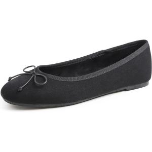 imageFEVERSOLE Womens Ultra Soft Colorful Memory Foam Cushioned Faux Suede Home Ballet FlatsBlack Corduroy