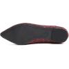 image:imageFEVERSOLE Womens Fashion Pointed Toe Classic Dressy Shiny Comfort Cushioned FlatsGlitter Burgundy