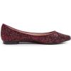 image:imageFEVERSOLE Womens Fashion Pointed Toe Classic Dressy Shiny Comfort Cushioned FlatsGlitter Burgundy
