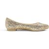 image:imageFEVERSOLE Womens Fashion Pointed Toe Classic Dressy Shiny Comfort Cushioned FlatsGlitter Gold