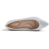 image:imageFEVERSOLE Womens Fashion Pointed Toe Classic Dressy Shiny Comfort Cushioned FlatsGlitter Ice Silver