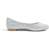 image:imageFEVERSOLE Womens Fashion Pointed Toe Classic Dressy Shiny Comfort Cushioned FlatsGlitter Ice Silver