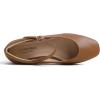 image:imageFEVERSOLE Womens Mary Jane Fashion Square Toe Padded Ankle Low Heel Slip On FlatsSq Maryjane Camel Vegan Leather