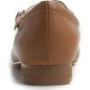 image:imageFEVERSOLE Womens Mary Jane Fashion Square Toe Padded Ankle Low Heel Slip On FlatsSq Maryjane Camel Vegan Leather