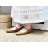 image:imageFEVERSOLE Womens Mary Jane Fashion Square Toe Padded Ankle Low Heel Slip On FlatsSq Maryjane Camel Vegan Leather