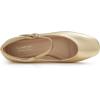 image:imageFEVERSOLE Womens Mary Jane Fashion Square Toe Padded Ankle Low Heel Slip On FlatsSq Maryjane Gold Vegan Leather