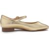 image:imageFEVERSOLE Womens Mary Jane Fashion Square Toe Padded Ankle Low Heel Slip On FlatsSq Maryjane Gold Vegan Leather