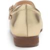 image:imageFEVERSOLE Womens Mary Jane Fashion Square Toe Padded Ankle Low Heel Slip On FlatsSq Maryjane Gold Vegan Leather