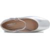 image:imageFEVERSOLE Womens Mary Jane Fashion Square Toe Padded Ankle Low Heel Slip On FlatsSq Maryjane Silver Vegan Leather