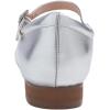 image:imageFEVERSOLE Womens Mary Jane Fashion Square Toe Padded Ankle Low Heel Slip On FlatsSq Maryjane Silver Vegan Leather