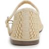 image:imageFEVERSOLE Womens Soft Breathable Mary Jane Memory Foam Cushioned Comfort Round Toe Metal Buckle Flats Walking ShoesBeige Knit Mary Jane With Round Buckle