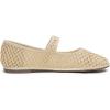 image:imageFEVERSOLE Womens Soft Breathable Mary Jane Memory Foam Cushioned Comfort Round Toe Metal Buckle Flats Walking ShoesBeige Knit Mary Jane With Round Buckle