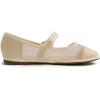 image:imageFEVERSOLE Womens Soft Breathable Mary Jane Memory Foam Cushioned Comfort Round Toe Metal Buckle Flats Walking ShoesBeige Mesh Mary Jane With Round Buckle