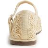 image:imageFEVERSOLE Womens Soft Breathable Mary Jane Memory Foam Cushioned Comfort Round Toe Metal Buckle Flats Walking ShoesBeige Raffia Mary Jane With Round Buckle
