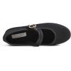 image:imageFEVERSOLE Womens Soft Breathable Mary Jane Memory Foam Cushioned Comfort Round Toe Metal Buckle Flats Walking ShoesBlack Corduroy Mary Jane With Round Buckle