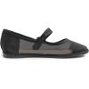 image:imageFEVERSOLE Womens Soft Breathable Mary Jane Memory Foam Cushioned Comfort Round Toe Metal Buckle Flats Walking ShoesBlack Mesh Mary Jane With Round Buckle