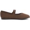 image:imageFEVERSOLE Womens Soft Breathable Mary Jane Memory Foam Cushioned Comfort Round Toe Metal Buckle Flats Walking ShoesBrown Corduroy Fur Lined Mary Jane With Round Buckle