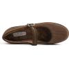 image:imageFEVERSOLE Womens Soft Breathable Mary Jane Memory Foam Cushioned Comfort Round Toe Metal Buckle Flats Walking ShoesBrown Corduroy Fur Lined Mary Jane With Round Buckle