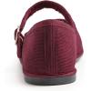 image:imageFEVERSOLE Womens Soft Breathable Mary Jane Memory Foam Cushioned Comfort Round Toe Metal Buckle Flats Walking ShoesBurgundy Corduroy Fur Lined Mary Jane With Round Buckle