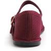 image:imageFEVERSOLE Womens Soft Breathable Mary Jane Memory Foam Cushioned Comfort Round Toe Metal Buckle Flats Walking ShoesBurgundy Corduroy Mary Jane With Round Buckle