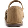 image:imageFEVERSOLE Womens Soft Breathable Mary Jane Memory Foam Cushioned Comfort Round Toe Metal Buckle Flats Walking ShoesCamel Corduroy Mary Jane With Round Buckle